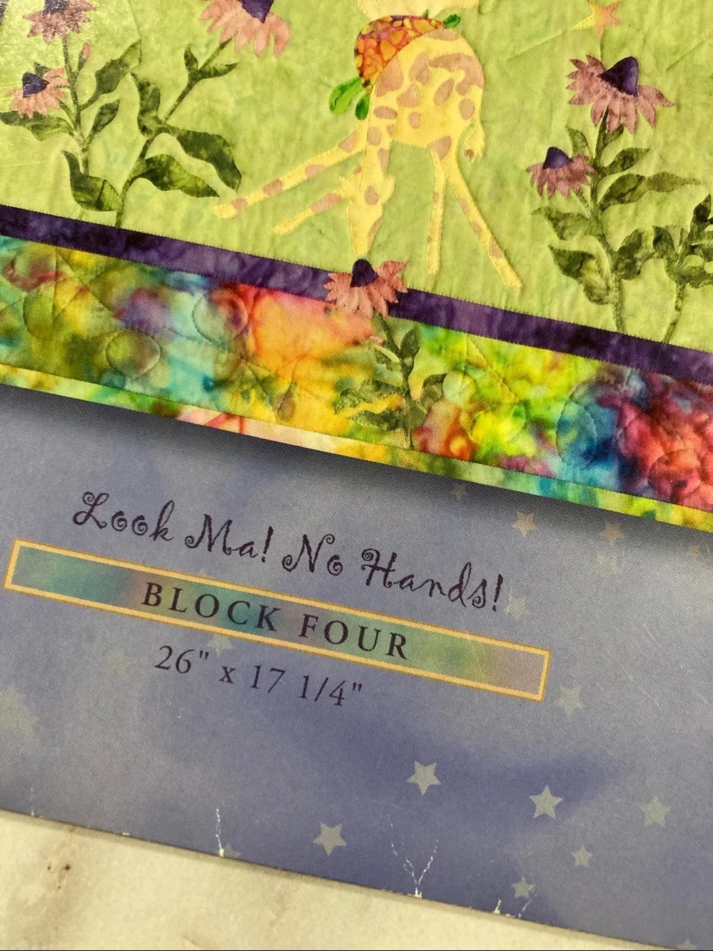NIP Giraffic Park Look ma no hands block four Pattern McKenna Ryan quilting